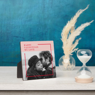 Modern Photo   Red & Pink Happy Valentines Gift Plaque