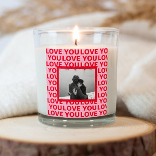Modern Photo   Red & Pink Love You Valentines Gift Square Sticker