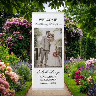Modern Photo Rehearsal Dinner Wedding Vertical Retractable Banner