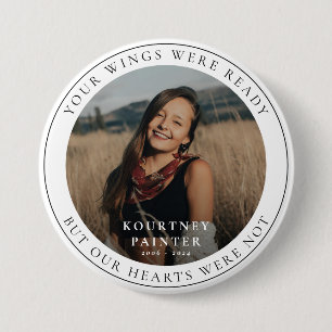 Modern Photo Remembrance Memorial  7.5 Cm Round Badge