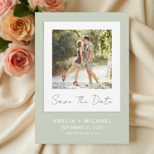 Modern Photo Sage Green Wedding Save The Date