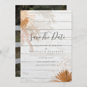 Modern Photo Save Dates PAMPAS Grass Terracotta