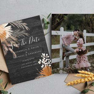 Modern Photo Save Dates PAMPAS Grass Terracotta