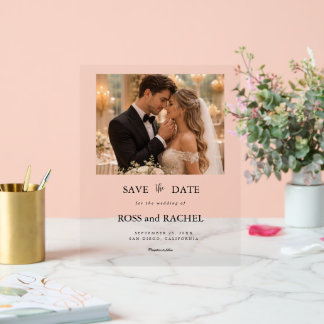 Modern Photo Save the Date Acrylic Sign
