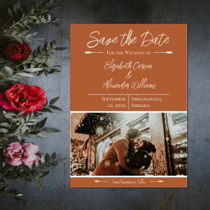 Modern Photo Save The Date   Burnt Orange