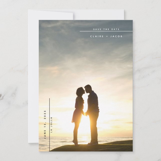 Modern Photo Save the Date card (Front)