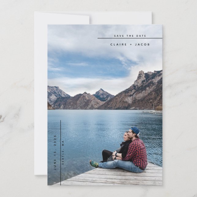 Modern Photo Save the Date card (Front)