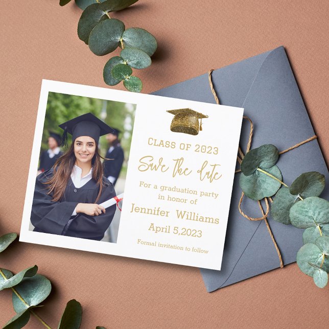 modern photo save the date graduation announcement (Creator Uploaded)