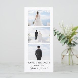 Modern Photo Save the Date Invitation with QR Code