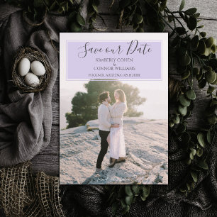Modern Photo Save the Date Lavender