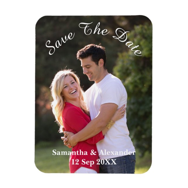 Modern Photo Save The Date Magnet (Vertical)