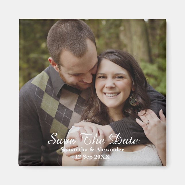Modern Photo Save The Date Magnet (Front)
