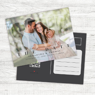 Modern Photo Save the Date Wedding Custom Announcement Postcard