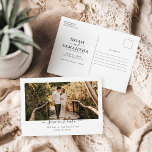 Modern Photo Save the Date Wedding Minimalist Postcard<br><div class="desc">Modern Photo Save the Date Wedding Minimalist Postcard. Easily personalise by replacing each info. Please upload horizontal/landscape photos. Make sure to check the preview before adding to cart. (Photo by Jonathan Borba from Pexels)</div>