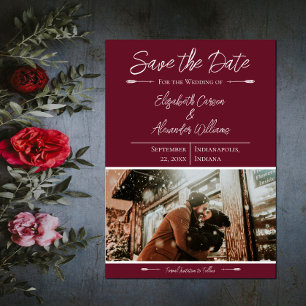Modern Photo Save The Date Wine
