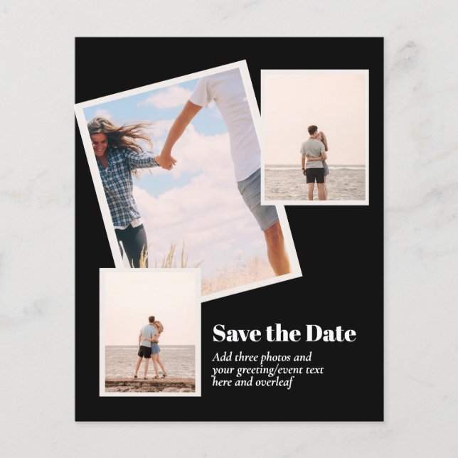 MODERN Photo Save The Dates - ADD 3 Photos Flyer (Front)