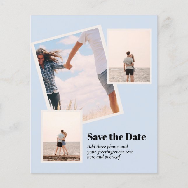 MODERN Photo Save The Dates - ADD 3 Photos Flyer (Front)