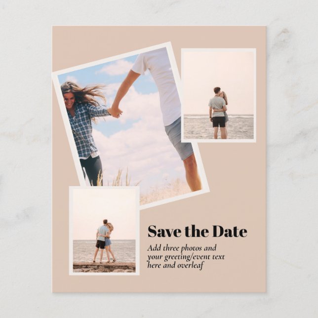 MODERN Photo Save The Dates - ADD 3 Photos Flyer (Front)