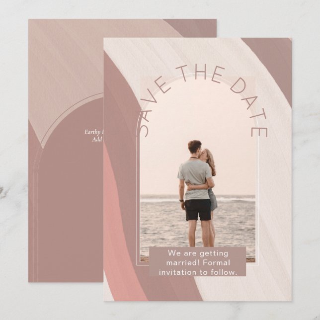 Modern Photo Save The Dates Wedding Invitation (Front/Back)