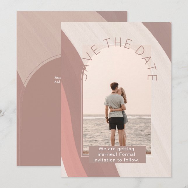 Modern Photo Save The Dates Wedding Thank You Card (Front/Back)
