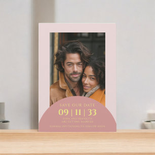 Modern photo save the wedding date card