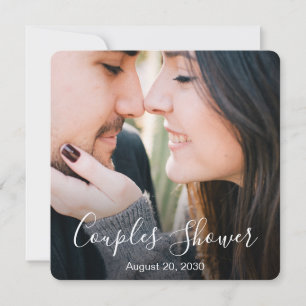 Modern Photo Script Couples Shower Invitation