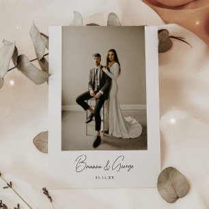 Modern Photo Script Elopement Wedding Reception Invitation