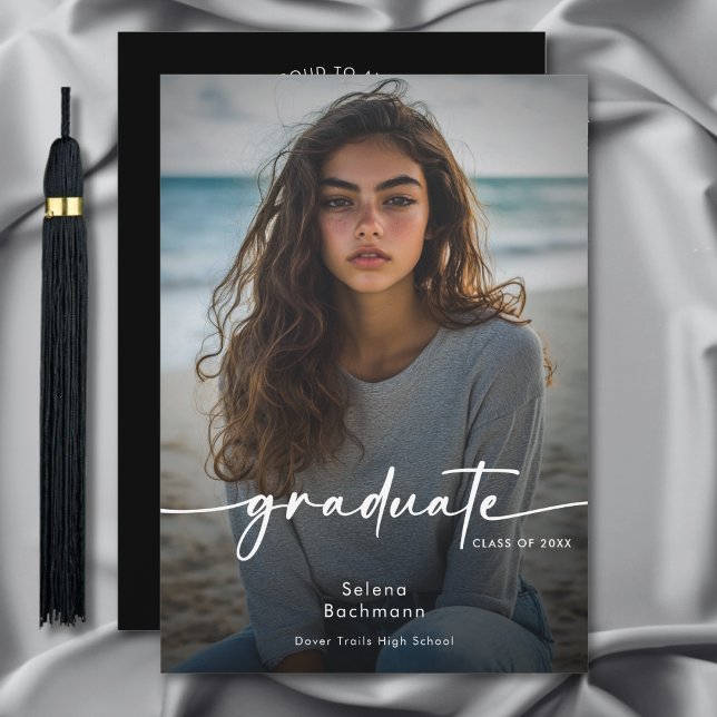 Modern Photo Script Graduation Announcement (Creator Uploaded)