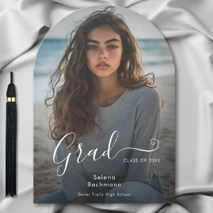 Modern Photo Script Graduation Arch Announcement