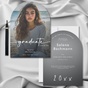 Modern Photo Script Graduation Arch Announcement