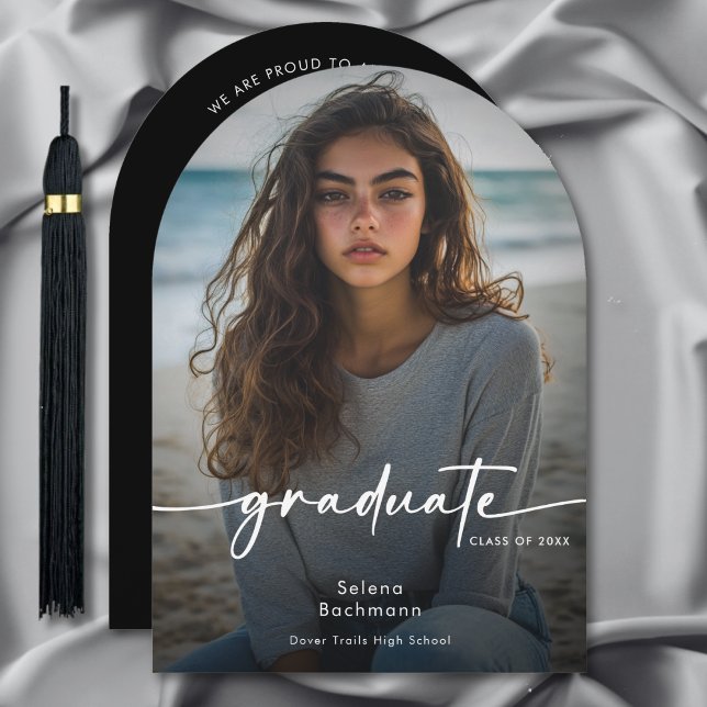 Modern Photo Script Graduation Arch Announcement (Creator Uploaded)