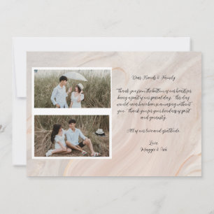 Modern Photo & Script Text Wedding Thank You Card