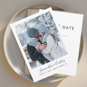 Modern Photo Script Wedding Save The Date