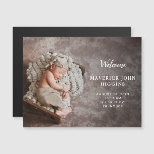 Modern Photo Simple Baby Birth Announcement