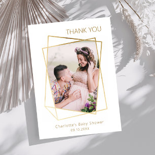 Modern photo simple Baby Shower Thank You Card