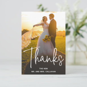 Modern Photo Simple Love and Thanks Wedding Thank You Card