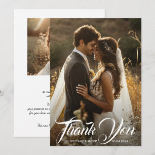Modern Photo Simple Wedding Thank You Card