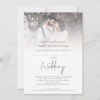 Modern Photo Space for Guest Name QR Code Wedding