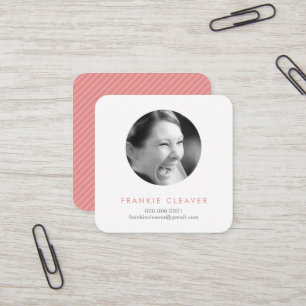 MODERN PHOTO SPOT headshot simple circle coral Square Business Card