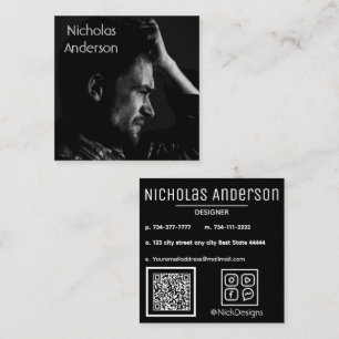 Modern Photo Square Minimalist Simple Professional Square Business Card