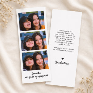 Modern Photo Strip Will You Be My Bridesmaid Card
