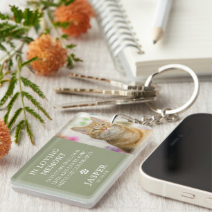 Modern Photo & Sympathy Quote Pet Loss Memorial Key Ring