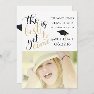 Modern Photo Template  Graduation Save the Date