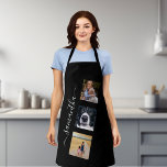 Modern Photo Template Handwritten name Script Apron<br><div class="desc">This design may be personalised by choosing the customise option to add text or make other changes. If this product has the option to transfer the design to another item, please make sure to adjust the design to fit if needed. Contact me at colorflowcreations@gmail.com if you wish to have this...</div>