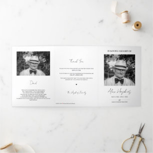 Modern Photo Tri-Fold Funeral Memorial Program