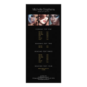 Modern Photo Trio for Makeup Artists Black Rack Card
