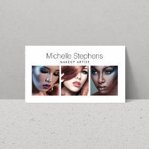 Modern Photo Trio for Makeup Artists, Stylists Business Card