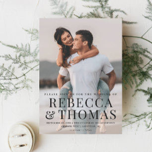 Modern Photo Type Overlay Wedding Invitation