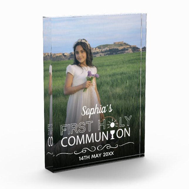 Modern Photo Typography First Holy Communion Block (Left)