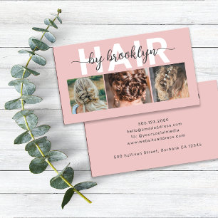 Modern Photo Typography Hair Stylist Business Card